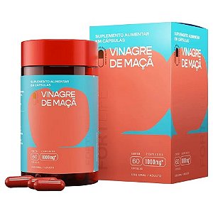 VINAGRE DE MAÇA SUPLEMENTO ALIMENTAR 1000MG C/60 CÁPSULAS FORTLIFE