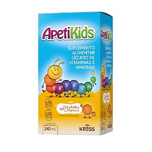 APETIKIDS SUPLEMENTO ALIMENTAR INFANTIL 240ML SB.FRUTAS TROPICAIS KRESS