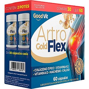 ARTRO GOLD FLEX SUPLEMENTO ALIMENTAR GOODVIT COMPRE 30 LEVE 60 CÁPSULAS
