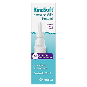 RINOSOFT 9MG/ML SPRAY NASAL 2EM1 50ML CLORETO SÓDIO