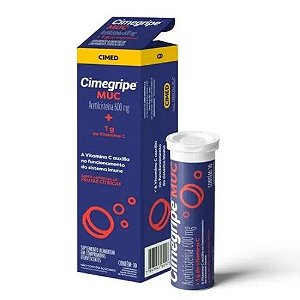 CIMEGRIPE MUC 600MG+1G ACETILCISTEINA + VITAMINA C C/10 COMP.EFEVR. SB.FRUTAS CITRICAS