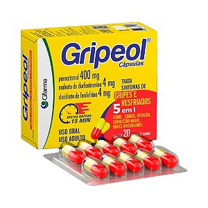 GRIPEOL 400MG+4MG+4MG C/20 CÁPSULAS DURAS CLORFENIRAMINA FENILEFRINA PARACETAMOL