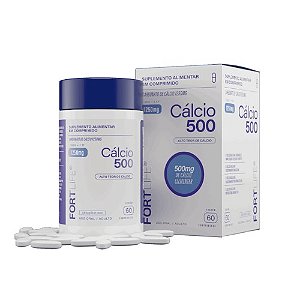 CÁLCIO 500 CARBONATO DE CÁLCIO 1250MG FORTLIFE (500MG CÁLCIO ELEMENTAR) C/60 COMPRIMIDOS