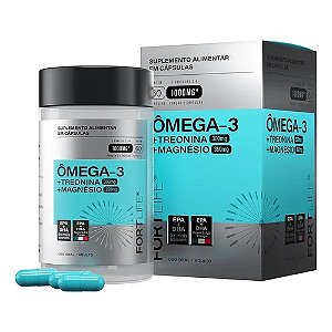 ÔMEGA 3 + TREONINA + MAGNÉSIO MALATO 1000MG FORTLIFE SUPLEMENTO ALIMENTAR C/60 CÁPSULAS