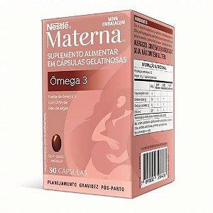MATERNA ÔMEGA 3 NESTLE SUPLEMENTO ALIMENTAR PARA GESTANTE C/30 CÁPSULAS
