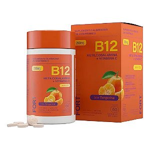 B12 METILCOBALAMINA + VITAMINA C FORTLIFE 280MG C/60 COMP.MASTIGÁVEL SB. TANGERINA