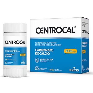 CENTROCAL 500MG SUPLEMENTO ALIMENTAR CARBONATO DE CÁLCIO C/60 COMP. KRESS