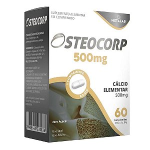 OSTEOCORP 500MG CARBONATO CÁLCIO 1250MG EQUIVALENTE 500MG CÁLCIO ELEMTAR C/60 COMPRIMIDOS