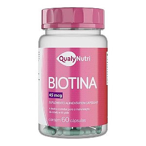 BIOTINA 45MCG SUPLEMENTO ALIMENTAR QUALYNUTRI C/60 CÁPSULAS