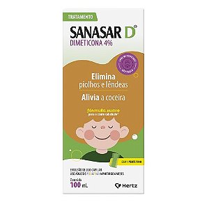 SANASAR D DIMETICONA 4% PIOLHOS E LÊNDEAS EMULSÃO 100ML + PENTE FINO