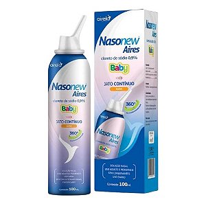 NASONEW AIRES BABY 0,9% JATO CONTÍNUO SUAVE 360º 100ML