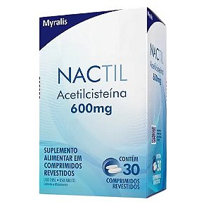NACTIL 600MG ACETILCISTEINA SUPLEMENTO ALIMENTAR C/30 COMPRIMIDOS REVESTIDOS