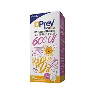 DPREV TODO DIA 600UI VITAMINA D3 SUPLEMENTO ALIMENTAR GOTAS 5ML + 2 ML GRÁTIS