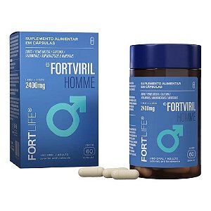 FORTVIRIL HOMME 2400MG FORTLIFE SUPLEMENTO ALIMENTAR C/60 CÁPSULAS ( 216 SAPININAS POR PORÇÃO )