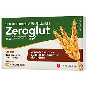 ZEROGLUT SUPLEMENTO ALIMENTAR PROTEASE DIGESTÃO DO GLÚTEN C/20 CÁPSULAS DURAS