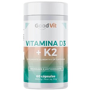 VITAMINA D3 + K2 GOODVIT SUPLEMENTO ALIMENTAR C/60 CÁPSULAS