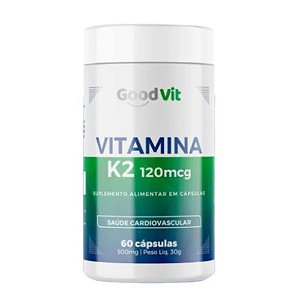 VITAMINA K2 120MCG SUPLEMENTO ALIMENTAR GOODVIT C/60 CÁPSULAS