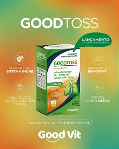 GOODTOSS XAROPE SUPLEMENTO ALIMENTAR IODETO POTASSIO + ASSOCIAÇÕES 120ML SB.MENTA