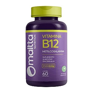 VITAMINA B12 METILCOBALAMINA SUPLEMENTO ALIMENTAR MALTTA NUTRITION C/60 CÁPSULAS