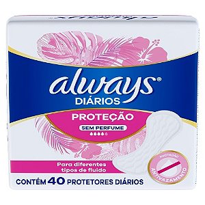 ALWAYS DIÁRIOS PROTEÇÃO S/PERFUME C/15 PROTETORES DIÁRIOS