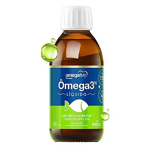OMEGATIVE PREMIUM KRES ÔMEGA 3 TG SUPLEMENTO LÍQUIDO EPA 1105MG E DHA 740MG 150ML SB.LIMÃO