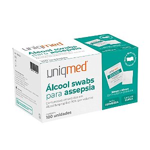 UNIQMED ÁLCOOL SWAB 70% PARA ASEPSIA C/100 UNIDADES