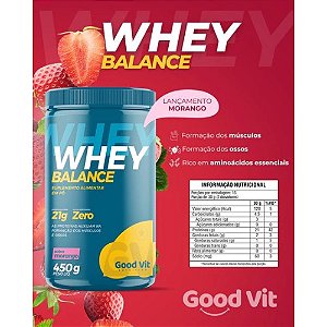 WHEY BALANCE SUPLEMENTO ALIMENTAR EM PÓ GOODVIT 450G.
