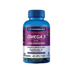 ÔMEGA 3 PLUS ULTRA CONCENTRADO CATARINENSE NUTRIÇÃO 990MG (EPA) + 660MG (DHA) + 150% VITAMINA E C/120 CÁPSULAS