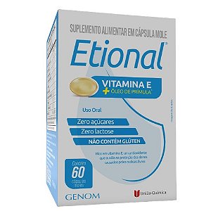 ETIONAL SUPLEMENTO ALIMENTAR VITAMINA E + ÓLEO PRÍMULA C/60 CÁPSULAS MOLES