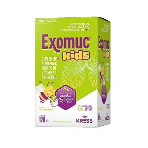 EXOMUC KIDS SUPLEMENTO ALIMENTAR KRESS 120ML MEL E LIMÃO