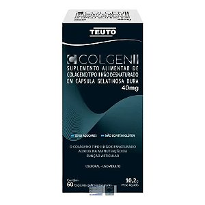COLGEN II SUPLEMENTO ALIMENTAR COLÁGENO TIPO II NÃO DESNATURADO 40MG C/60 CÁPS.GEL DURAS