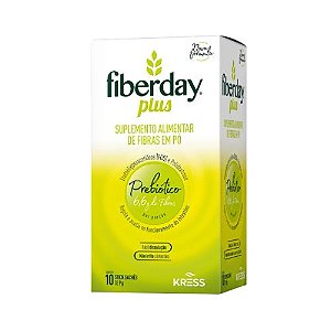 FIBERDAY PLUS SUPLEMENTO ALIMENTAR DE FIBRAS EM PÓ PREBIÓTICO C/10 STICK SACHÊS 9G