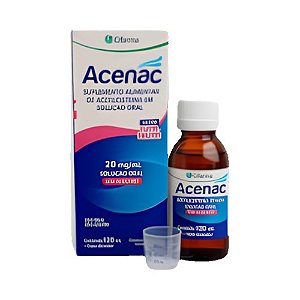 ACENAC 20MG SOLUÇÃO ORAL SUPLEMENTO ALIMENTAR ACETILCISTEINA 120ML SB.TUTTI-FRUTTI
