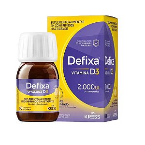 DEFIXA VITAMINA D3 2.000UI SUPLEMENTO ALIMENTAR C/60 COMPRIMIDOS MASTIGÁVEIS SB.LEITE CONDENSADO