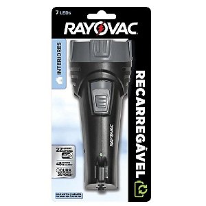 LANTERNA RAYOVAC RECARREGÁVEL 7 LEDS 22 LUMENS INTERIORES