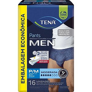 TENA PANTS MEN ROUPA ÍNTIMA DESCARTÁVEIS TAMANHO P/M 16 UNIDADES MODERADA
