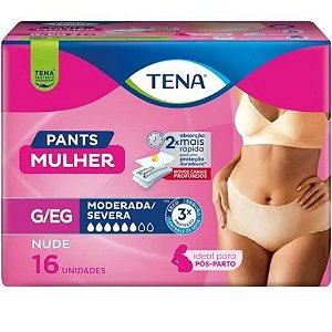 TENA PANTS MULHER ROUPA ÍNTIMA DESCARTÁVEIS TAMANHO G/GG 16 UNIDADES MODERADA/SEVERA