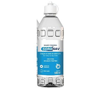 SORONAV SOLUÇÃO FISIOLÓGICA DE CLORETO DE SÓDIO 0,9% VIA TÓPICA OU INALATÓRIA 500ML