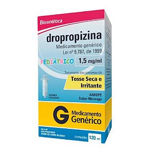 DROPROPIZINA 1,5MG/ML TOSSE SECA IRRITATIVA PEDIÁTRICO 120ML SB.MORANGO