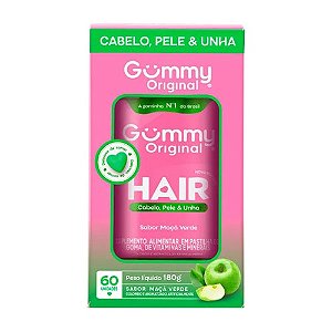 GUMMY HAIR ORIGINAL SUPLEMENTO ALIMENTAR C/60 GOMAS SB.MAÇA VERDE