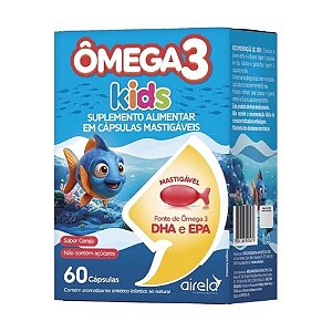 ÔMEGA 3 KIDS SUPLEMENTO ALIMENTAR AIRELA C/60 CÁPSULAS MASTIGÁVEL SB.CEREJA