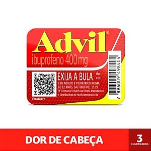 ADVIL 400MG CARTELA C/3 CÁPSULAS MOLES ( IBUPROFENO )