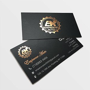 Cartão de Visita Hot Stamping Couchê 300g Fosco cor 4x4 Frente e Verso