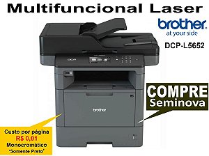 Impressora Brother DCP-L5652 Multifuncional Laser - USB / Rede / Duplex "SEMINOVA - REVISADA"