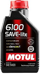 Motul 6100 Save-lite 5w20 Sintético Ford GM Chrysler