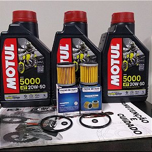 Kit 2 Trocas De Óleo Yamaha Fazer Lander Tenere 250 MOTUL 5000 20W50 SEMISSINTÉTICO