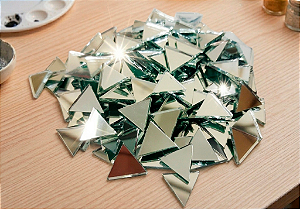 Espelho Triangulo de vidro no Tamanho 15x17mm - 150 Peças Soltas - não autocolante - veja a descrição abaixo