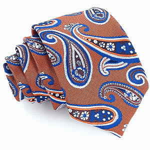 Gravata Slim Arabesco Terracota Premium
