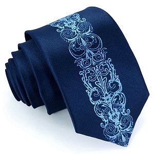 Gravata Slim Azul Linha Supreme
