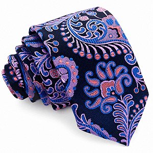Gravata Slim Kashmir Cashmere Azul Premium